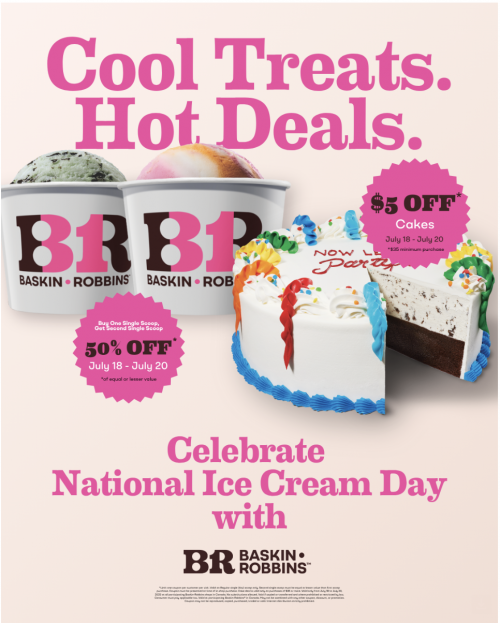 Baskin Robbins Canada National Ice Cream Day: Sweet Day Promotion on Sunday, July 20th & NEW Mini Cakes! 🍰
